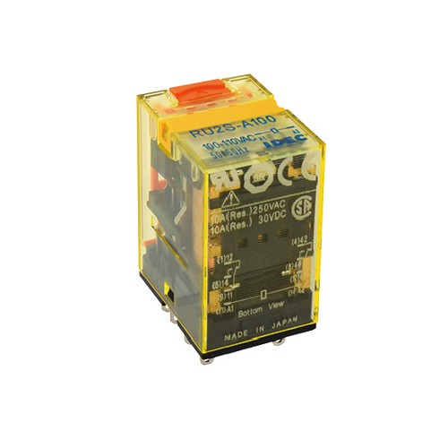 Relay Idec 2cực, xuất xứ nhật, 8 chân dẹp, có đèn, 10A/220V AC, RU2S-A220